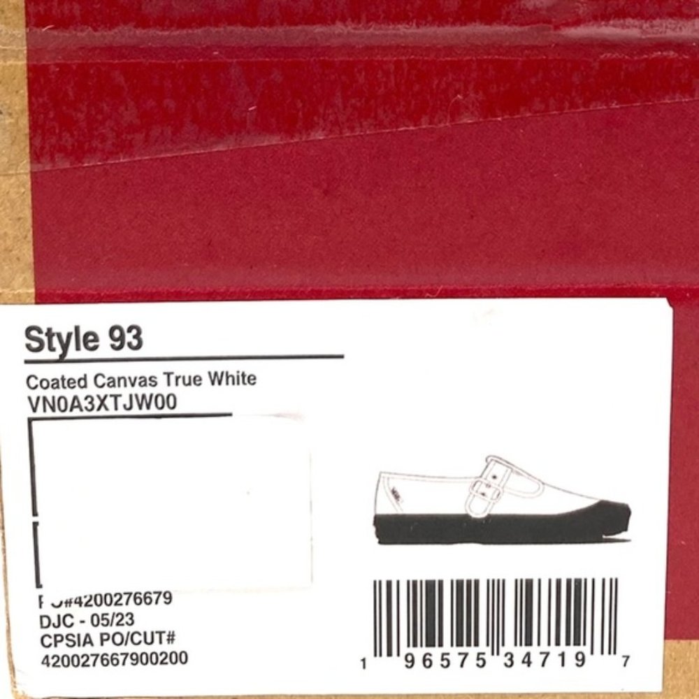 VANS Style 93 Shoes White Sneakers Women's Size Canvas Coated Skate VN0A3XTJW00 - Picture 7 of 8